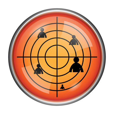 Orange shiny glossy icon on white background.の写真素材