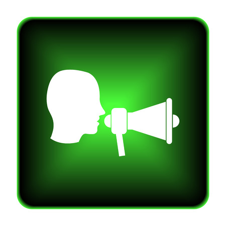 Megaphone icon. Internet button on white background.
の写真素材