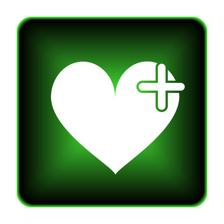 Heart with cross icon. Internet button on white background.
の写真素材