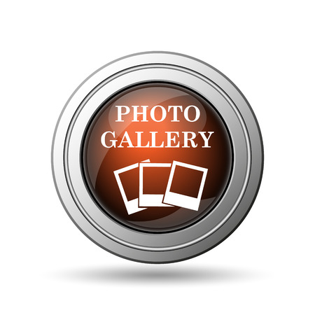 Photo gallery icon. Internet button on white background.の写真素材