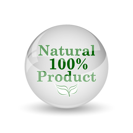 100 percent natural product icon. Internet button on white background.の写真素材