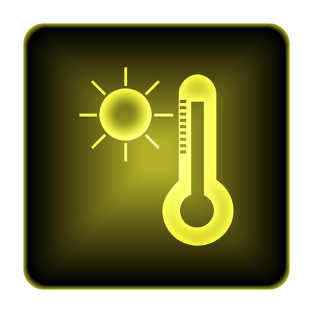 Sun and thermometer icon. Internet button on white background.の写真素材