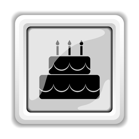 Cake icon. Internet button on white background.の写真素材