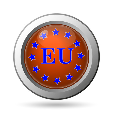 European union icon. Internet button on white background.の写真素材