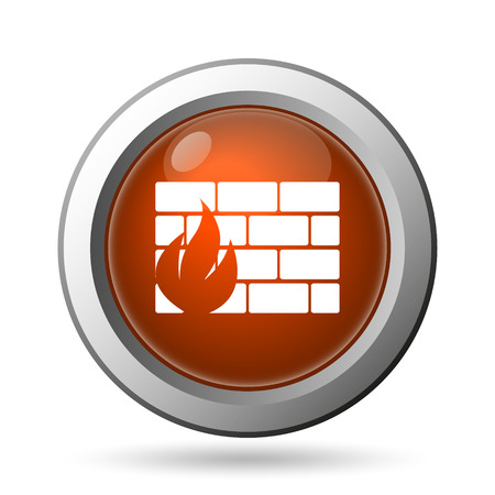 Firewall icon. Internet button on white background.の写真素材