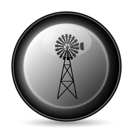 Classic windmill icon. Internet button on white background.の写真素材