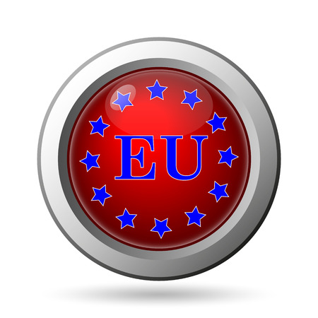 European union icon. Internet button on white background.の写真素材