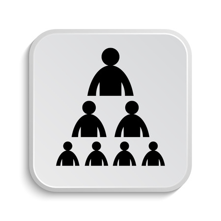 Organizational chart with people icon. Internet button on white  background.の写真素材