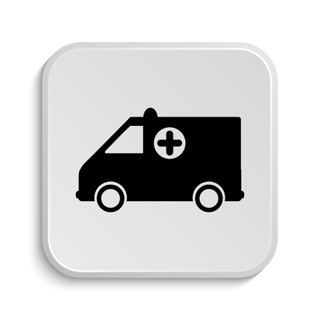 Ambulance icon. Internet button on white  background.の写真素材