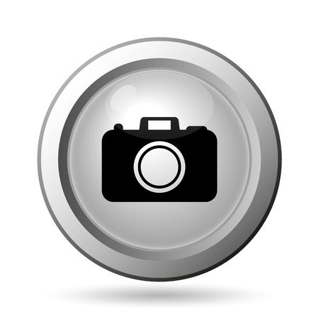 Photo camera icon. Internet button on white background.の写真素材