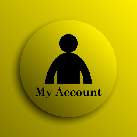 My account icon. Yellow internet button.の写真素材