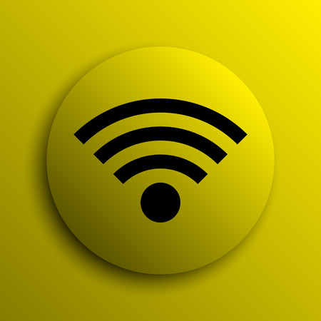 Wireless sign icon. Yellow internet button.の写真素材
