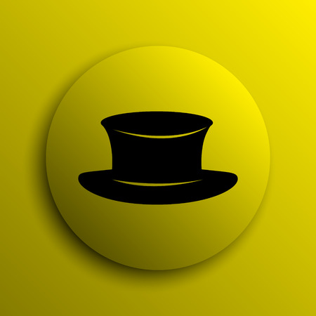 Hat icon. Yellow internet button.の写真素材