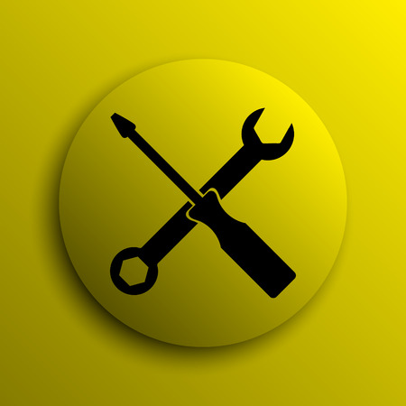 Tools icon. Yellow internet button.の写真素材