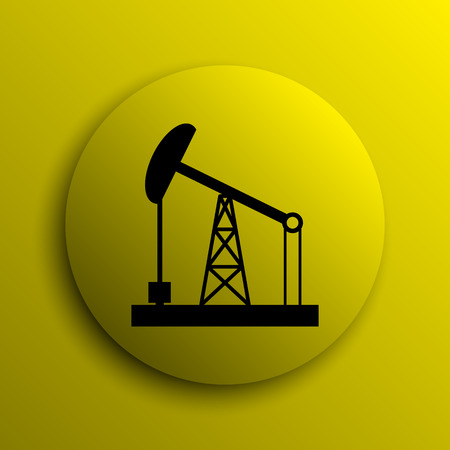 Oil pump icon. Yellow internet button.の写真素材
