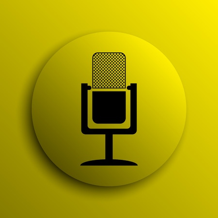 Microphone icon. Yellow internet button.の写真素材