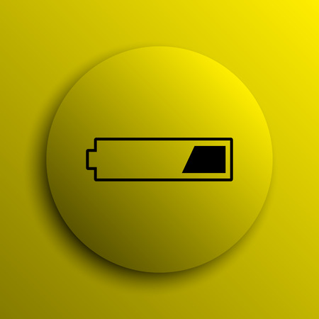 1 third charged battery icon. Yellow internet button.の写真素材
