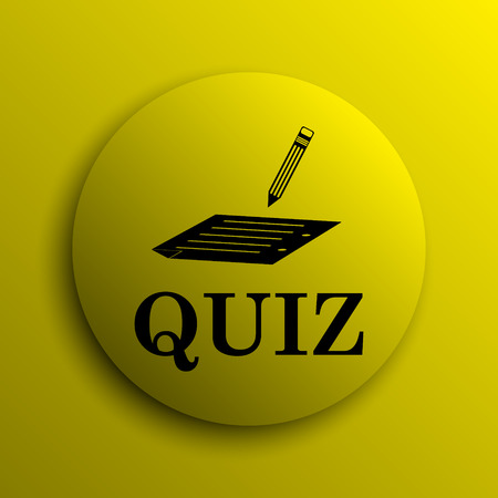 Quiz icon. Yellow internet button.の写真素材