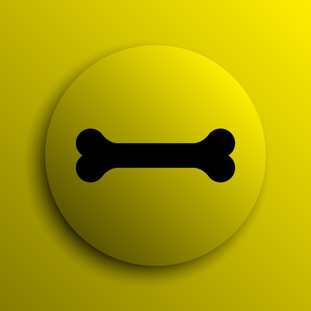 Bone icon. Yellow internet button.の写真素材