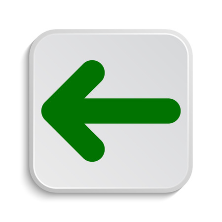 Left arrow icon. Internet button on white background.の写真素材