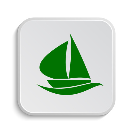 Sailboat icon. Internet button on white background.の写真素材
