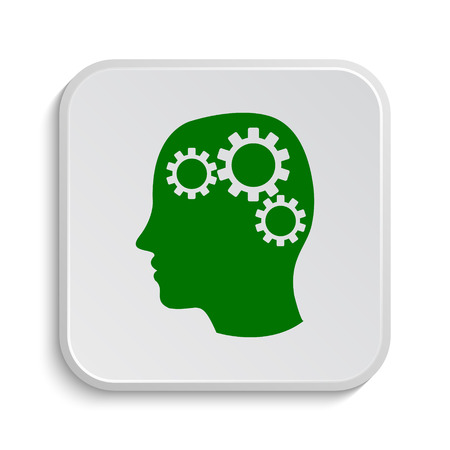 Brain icon. Internet button on white background.の写真素材