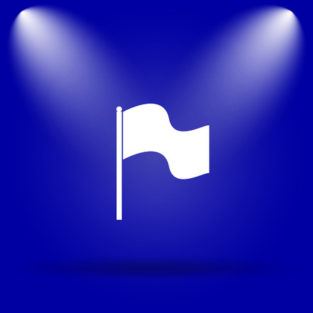 Flag icon. Flat icon on blue background.の写真素材