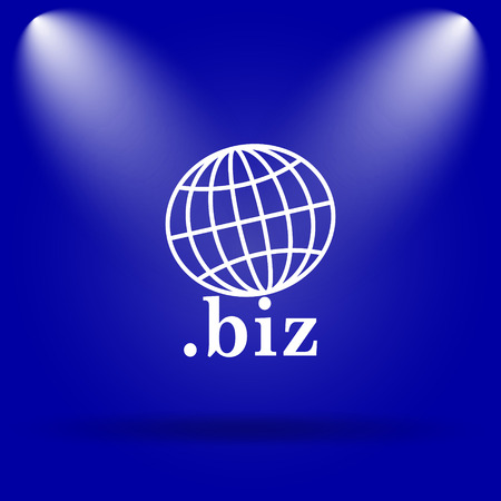 .biz icon. Flat icon on blue background.の写真素材