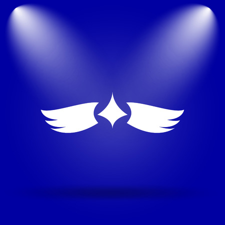 Wings icon. Flat icon on blue background.の写真素材