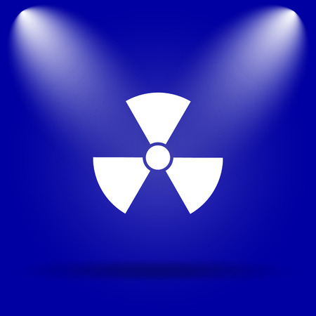 Radiation icon. Flat icon on blue background.の写真素材