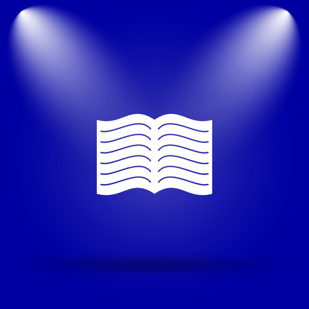 Book icon. Flat icon on blue background.の写真素材