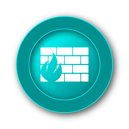 Firewall icon. Internet button on white backgroundの写真素材