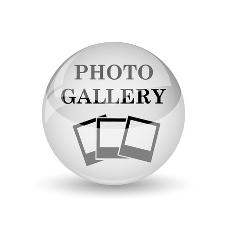 Photo gallery icon. Internet button on white backgroundの写真素材
