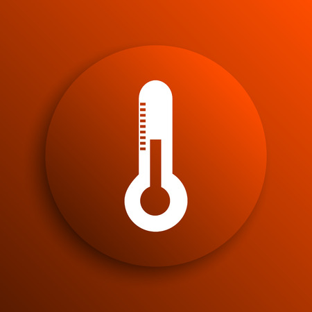 Thermometer icon. Internet button on orange backgroundの写真素材