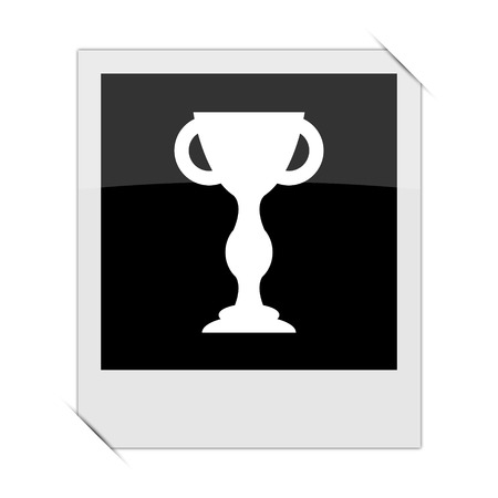 Winners cup icon within a photo on white backgroundの写真素材