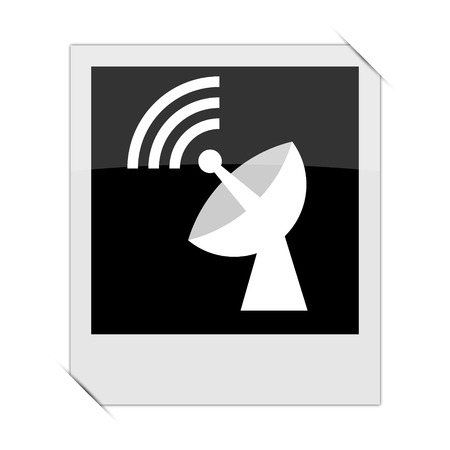 Wireless antenna icon within a photo on white backgroundの写真素材