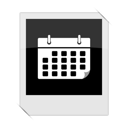 Calendar icon within a photo on white backgroundの写真素材
