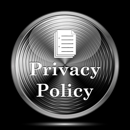 Privacy policy icon. Internet button on black background.の写真素材