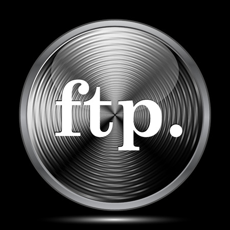 ftp. icon. Internet button on black background.の写真素材