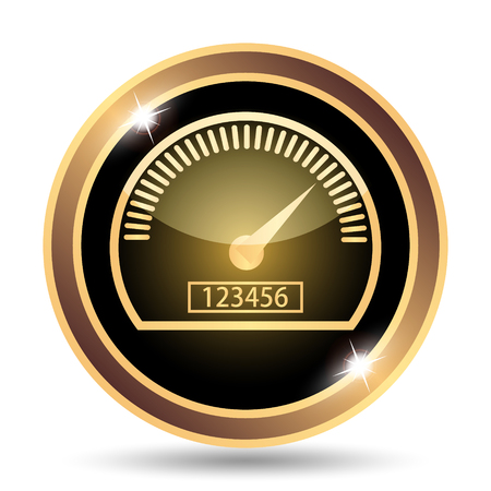 Speedometer icon. Internet button on white background.の写真素材
