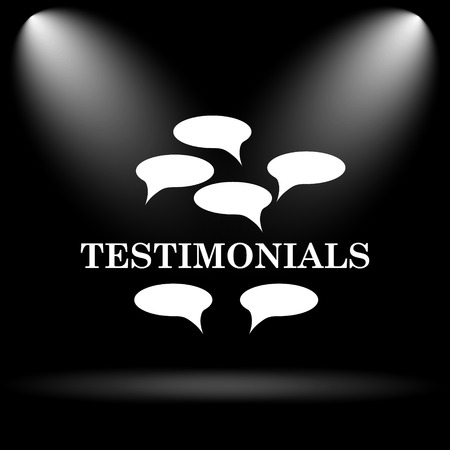 Testimonials icon. Internet button on black background.の写真素材