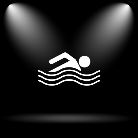 Water sports icon. Internet button on black background.の写真素材