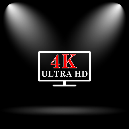 4K ultra HD icon. Internet button on black background.の写真素材