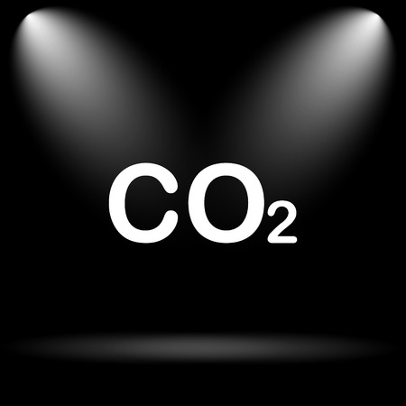 CO2 icon. Internet button on black background.の写真素材