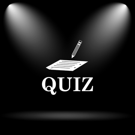 Quiz icon. Internet button on black background.の写真素材