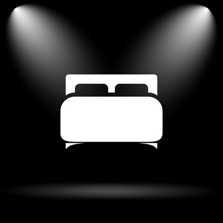 Double bed icon. Internet button on black background.の写真素材