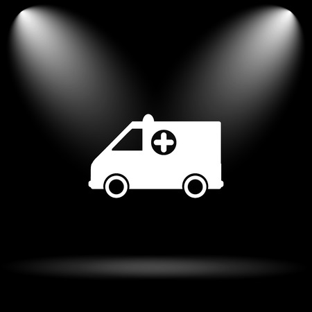 Ambulance icon. Internet button on black background.の写真素材