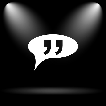 Double quotes icon. Internet button on black background.の写真素材