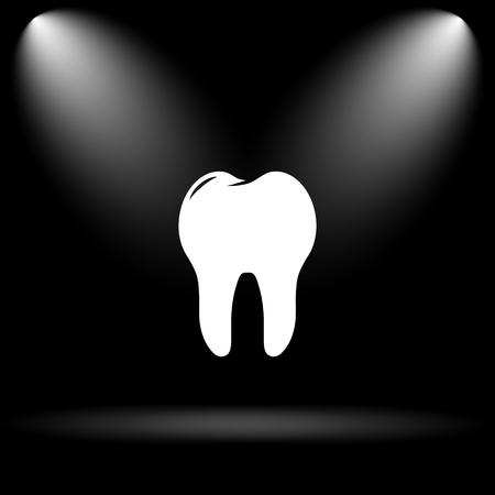 Tooth icon. Internet button on black background.の写真素材