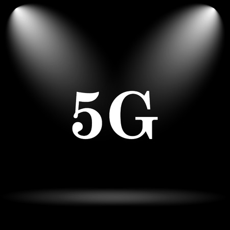 5G icon. Internet button on black background.の写真素材